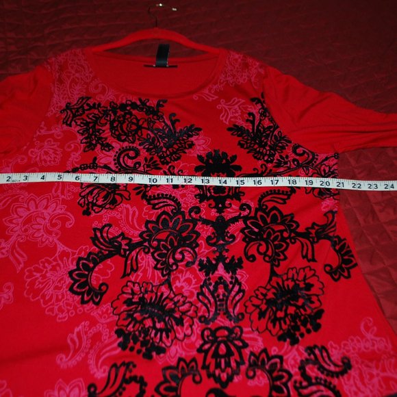 3/$30 - Pretty Red & Black Top - XL - Picture 6 of 9